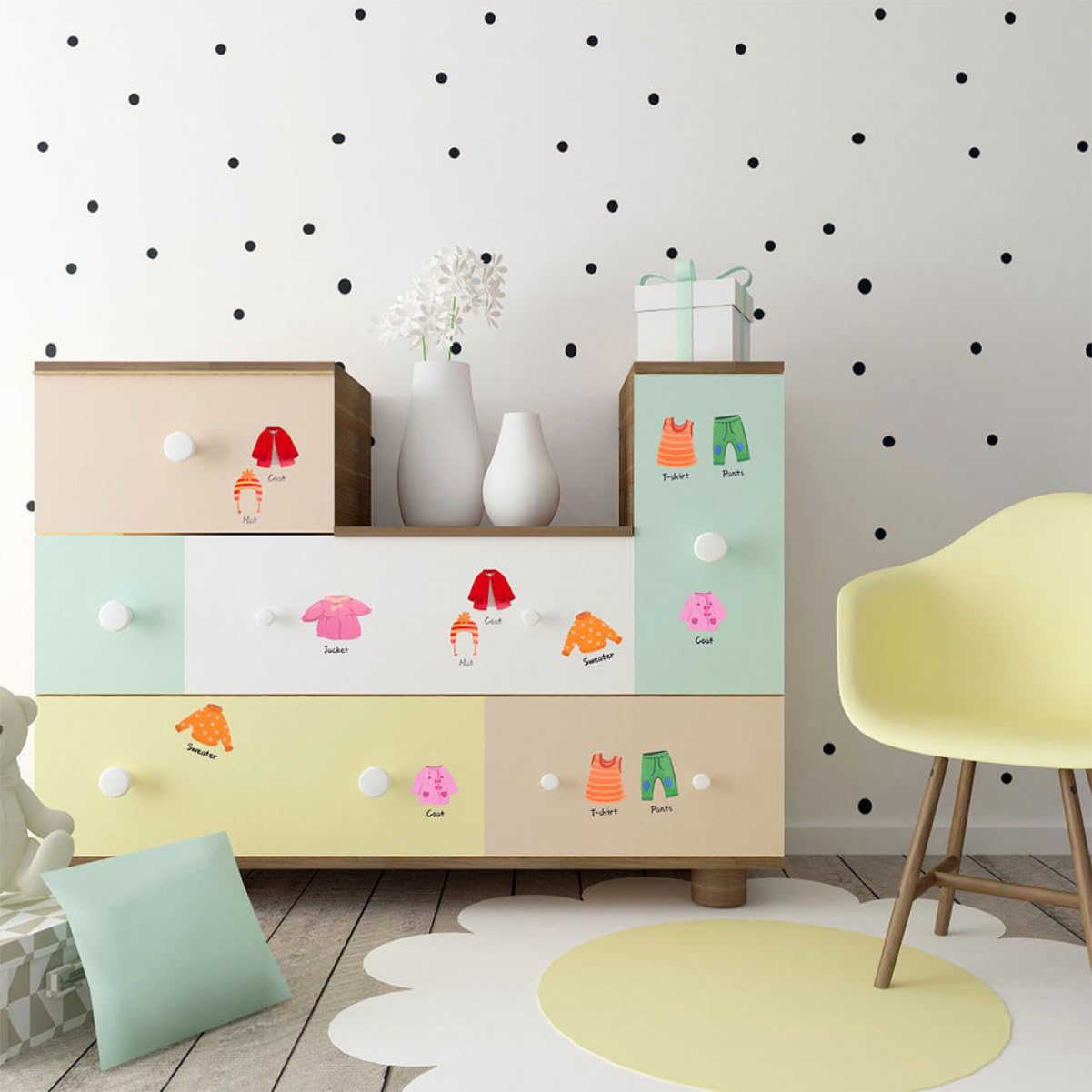 NOLITOY 8 Set Etichette per Abbigliamento Set per Organizzazione Facile e Applicazione su Superfici Lisce per Etichettare e Ottimizzare Stoccaggio