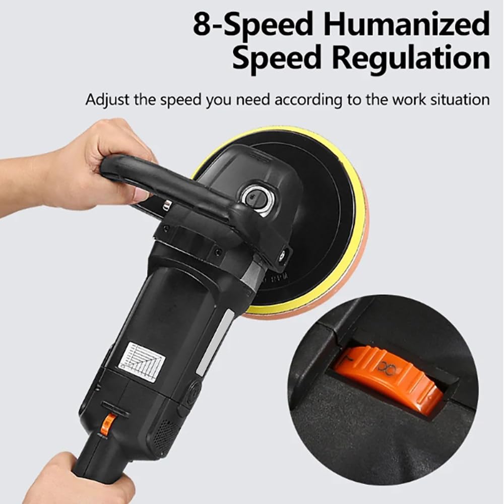 Mini Máquina Pulidora, Pulidora Rotativa Con 16 Discos + 5 Papeles De Lija, 8 Velocidades Variables De 600 A 3600 Rpm, Carcasa De Cabezal Aislante, Para Pulir, Encerar Y Esmaltar