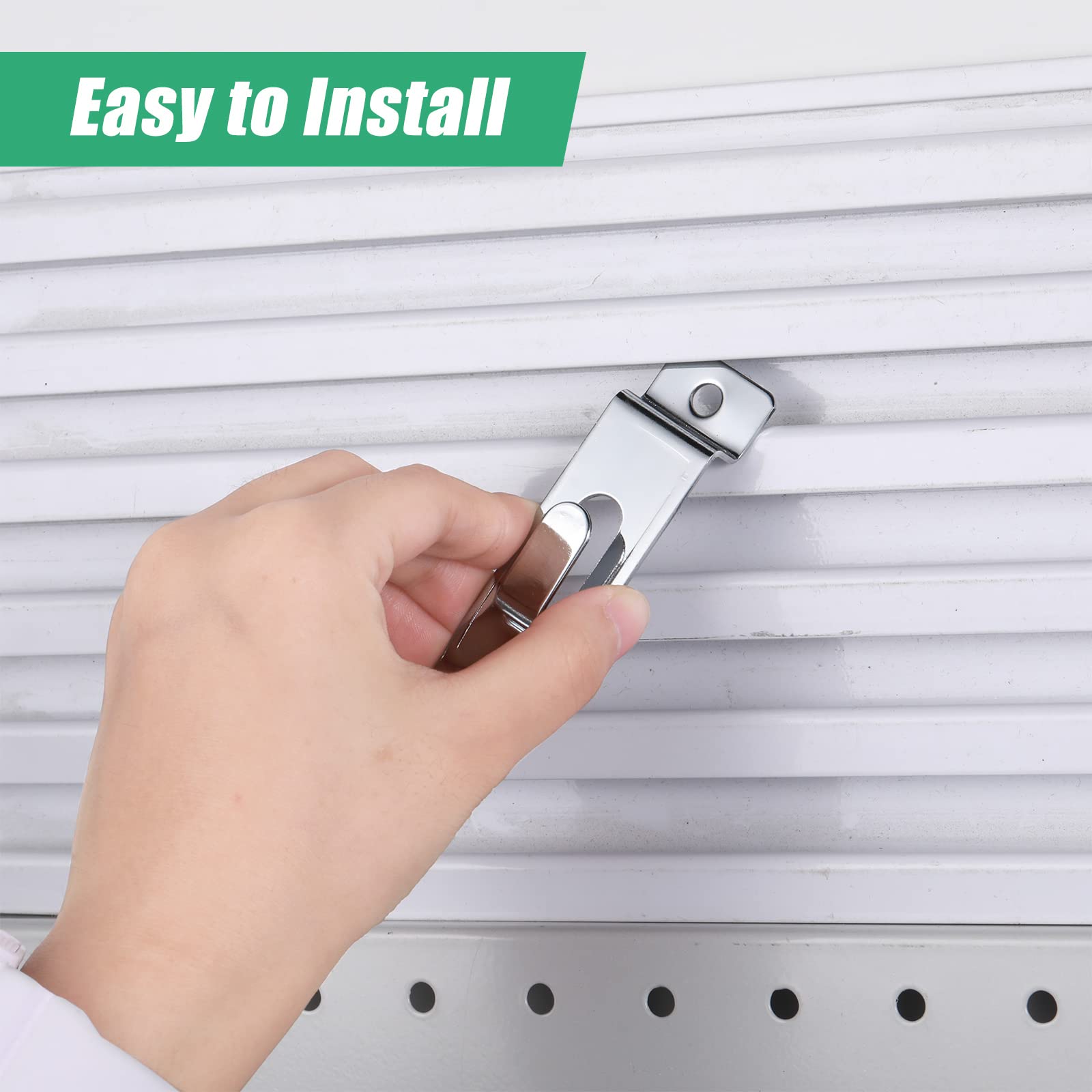 50 Stück Kerbhaken Lamellen Wandhaken Bilderaufhänger für Slatwall Display Zubehör Rasterplatte Panel Stecktafel, Silber