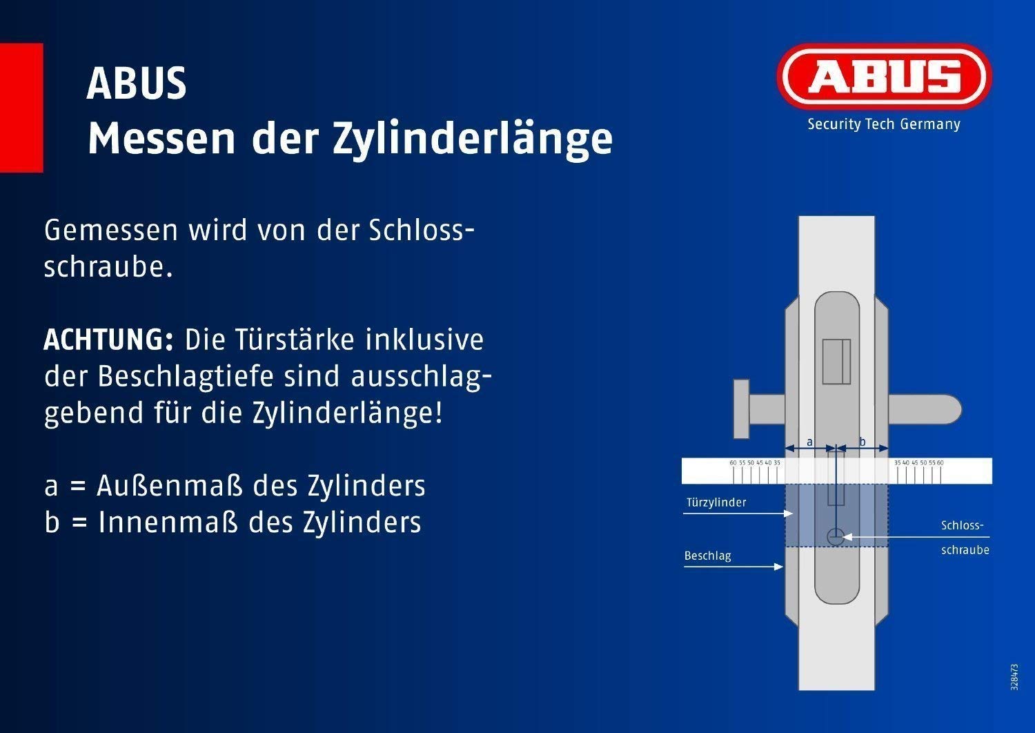 ABUS D6 cylinder z gałką 30/35 mm z kartą kodową i 5 kluczami, cylinder drzwiowy