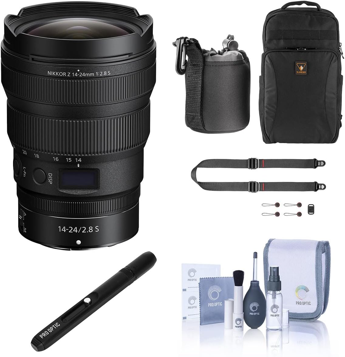 Nikon NIKKOR Z 14-24mm f/2.8 S Lens, Bundle Camra Strap, Backpack, LensPen, Lens Case, Cleaning Kit