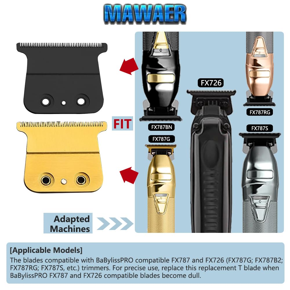 2 lame FX con lame in ceramica compatibili con trimmer BaBylissPRO FX787 e FX726, lame di ricambio per rasoio BaByliss PRO Barberology