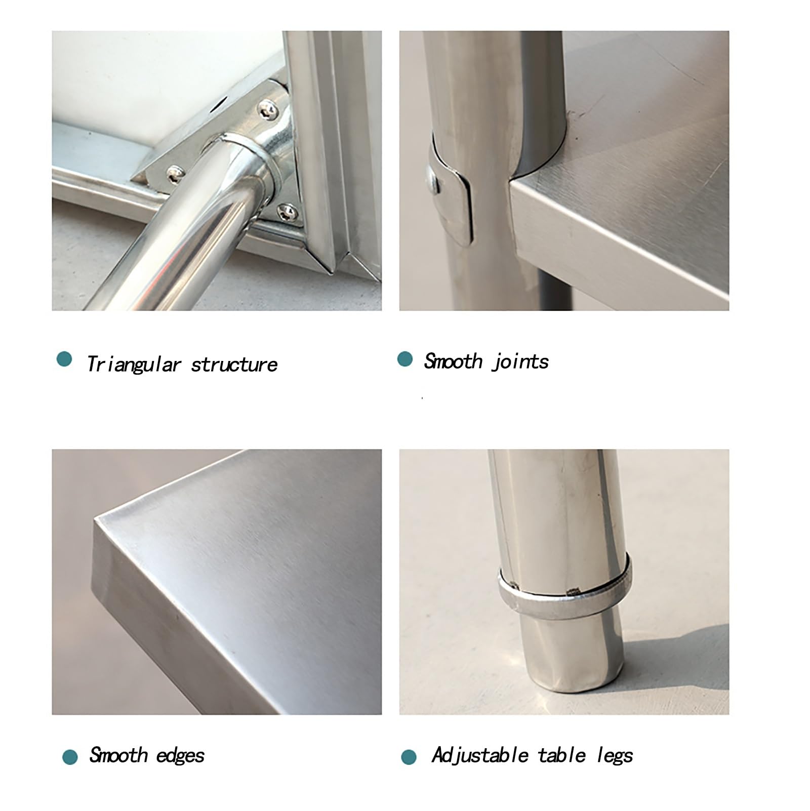 Mesa de preparación Plegable de Acero Inoxidable - Mesa de Trabajo de Montaje en comerciales - Estantes duraderos para lavandería y Uso en Bares, 3 Pisos - 60 * 100 cm / 23,6 * 39,3 Pulgadas