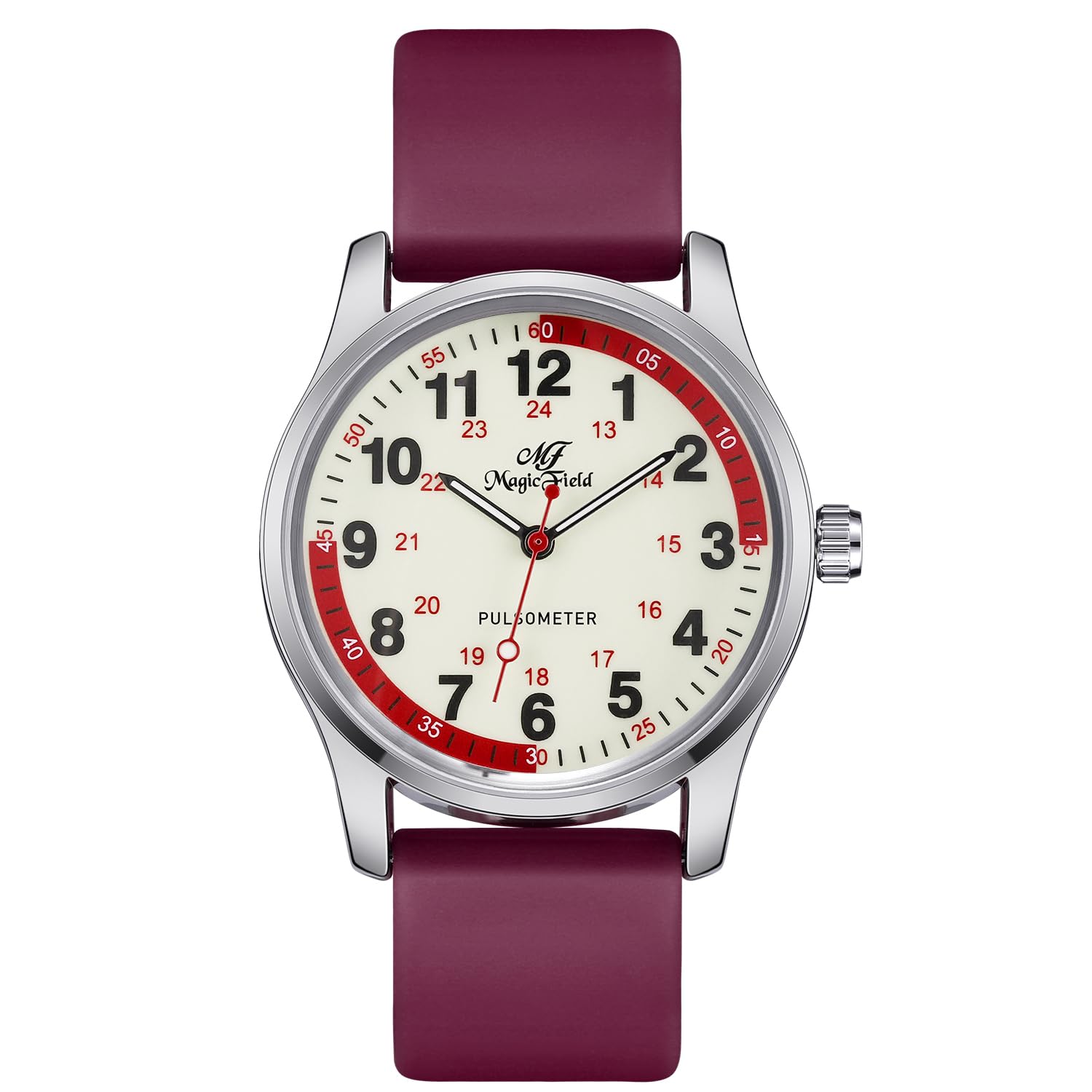 SIBOSUN Nurse Watch for Nurse Doctors Medical Professionals Students Men Women Unisex Easy to Read Dial Second Hand Watch for Nurses Water Resistant Silicone Band