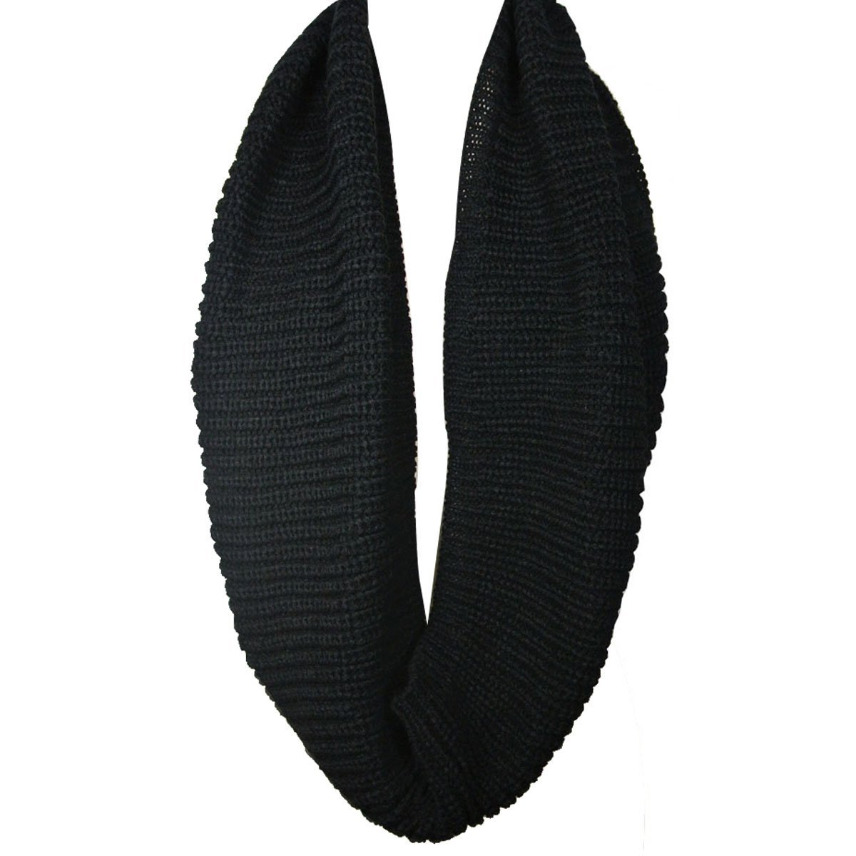 Wrapables - Conjunto de bufanda y gorro de punto para el invierno - negro - talla única