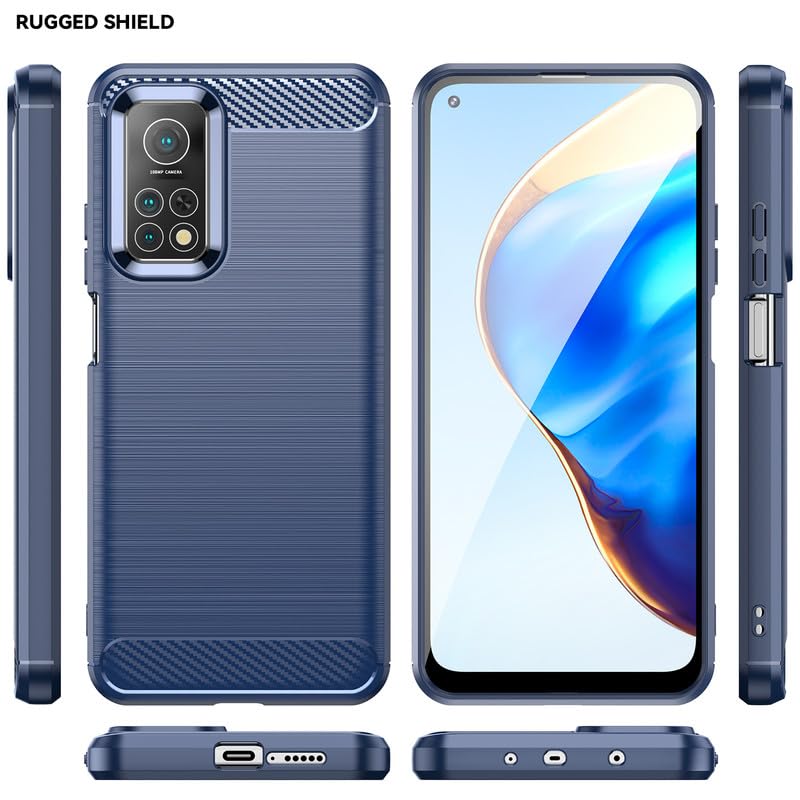 Image of Hybrid Carbon Fiber Back Case for Xiaomi Mi 10T / Mi 10T Pro (Blue)