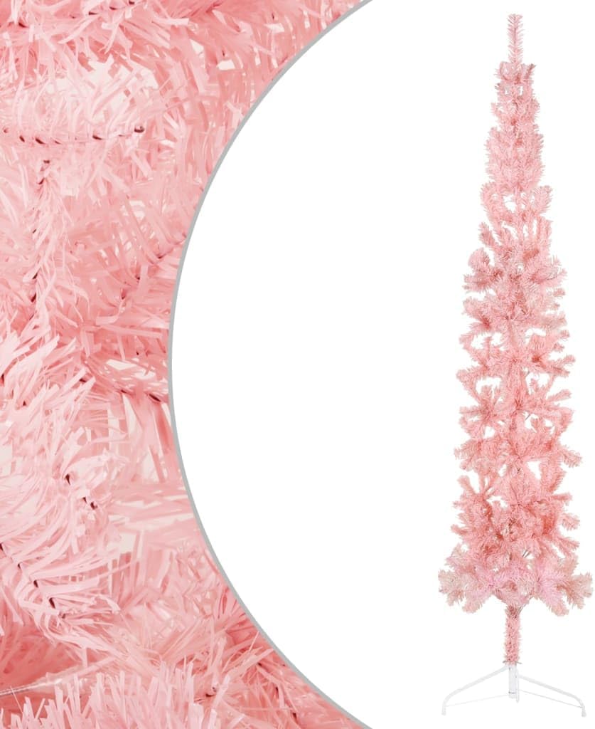 puraday Artificial Christmas Tree Pink 240 cm Height Half Christmas