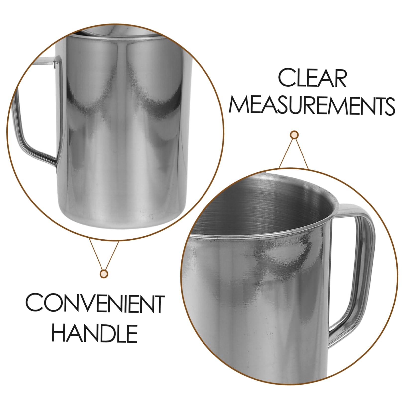 CHILDWEET 2 Pezzi Misurino da Cucina in Acciaio Inox 500ml e 1000ml, Scala Chiara e Misurazioni Precise, per Laboratorio e Barbecue