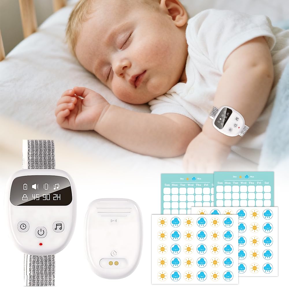 Allarme Wireless per la Pipì, Allarme Pee Ricaricabile, AllarmeWireless per Bambini con Telecomando, 3 Modalità Promemoria, 2 Suonerie, Ricarica USB, Timer, per Bambini, Anziani e Adulti