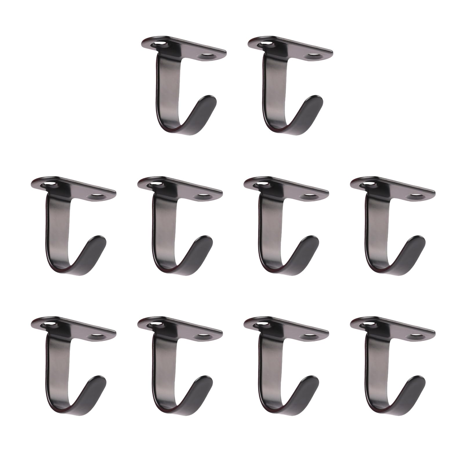 NLAIOUSL 10Pcs Multipurpose Black Stainless Steel Hooks Wall Mount Coat Hanger for Bathroom Black Single Hook Bathroom Kitchen Hook