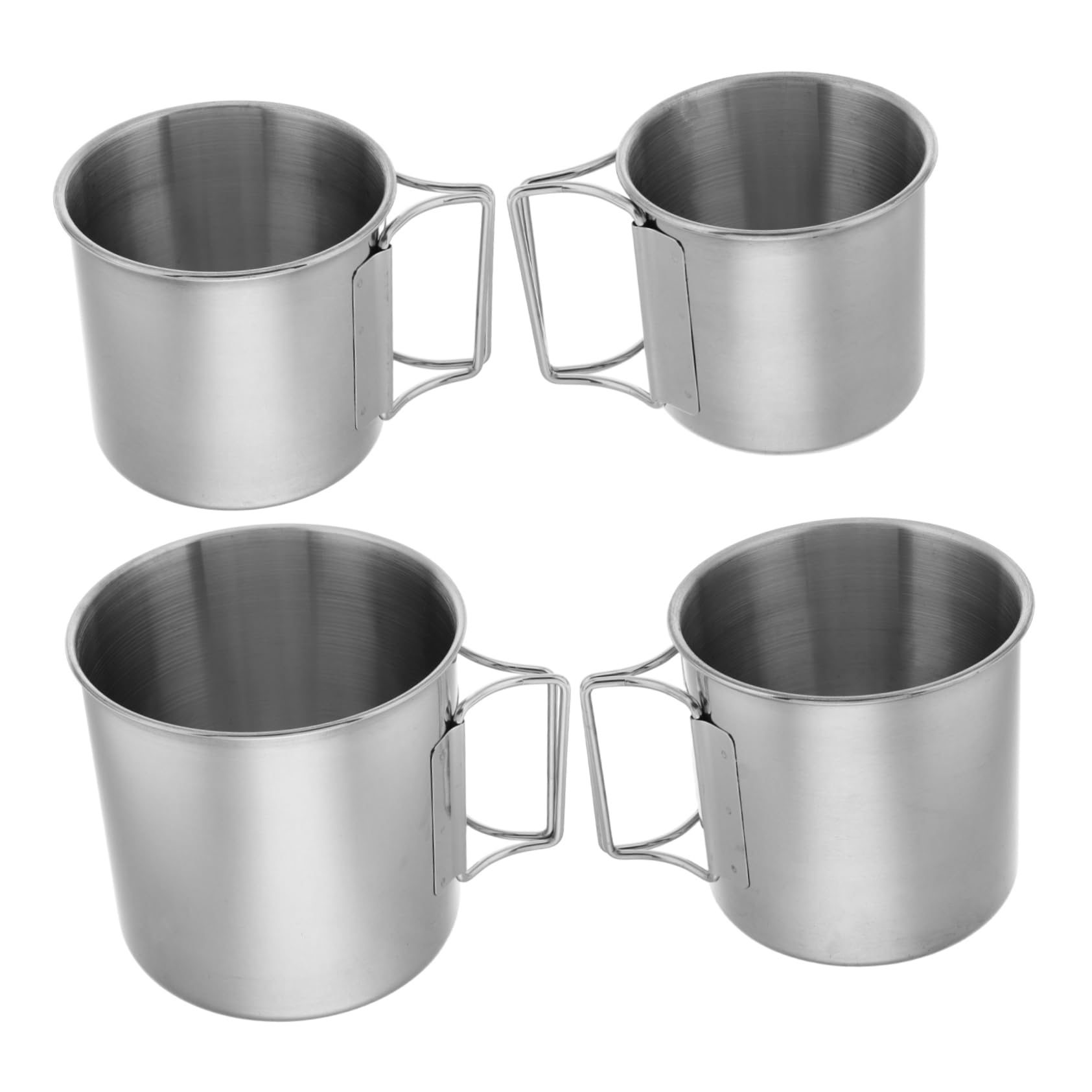 4 Stück Teiliges Faltbares Campingbecher Set Robust Kompakt und Leicht mit Klappbarem Griff für Outdoor Reisen Grillen und Klettern Platzsparend und Einfach zu Reinigen