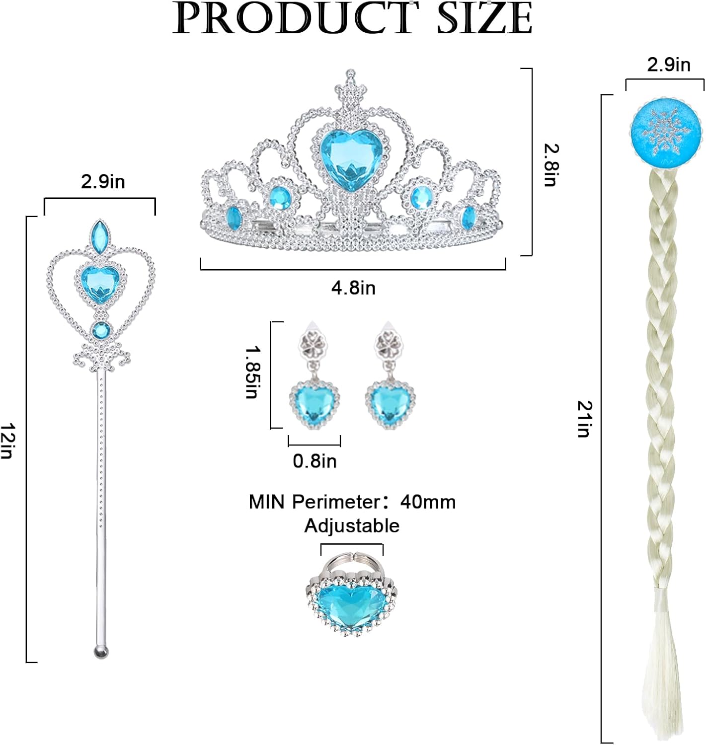 Girls Princess Dress Deluxe Princess Costume Birthday Party Snow Princess Dress Up for Girls Halloween Cosplay Fancy Dress with Accessories - Image 5