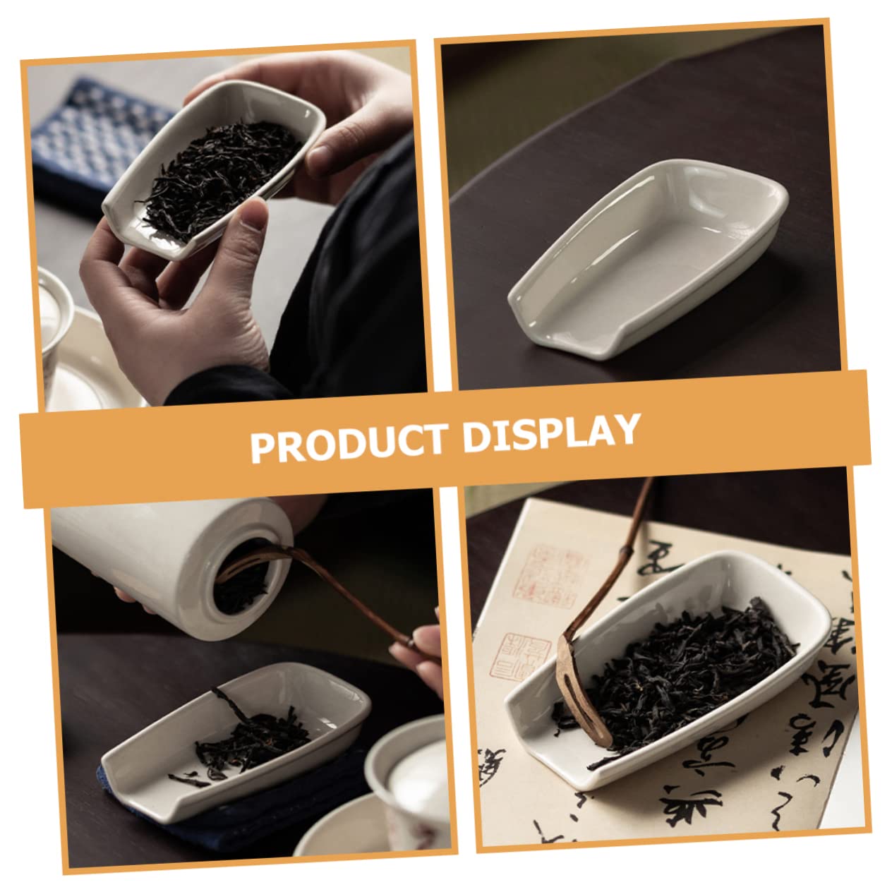 COLLBATH Loose Tea Scoop Ceramic Tea Spoon Tea Leaf Scoop Delicate Tea Dispenser Tea Scoop Loose