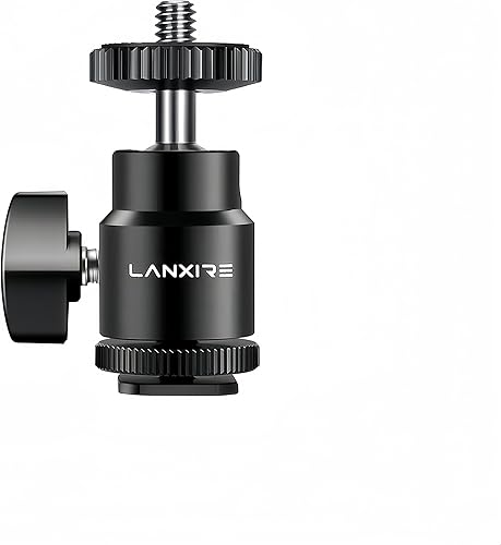 Adaptador de montaje de zapata caliente con mini cabeza de bola y tornillo de 1/4 pulgadas, trípode de cabeza esférica para cámara, videocámara,