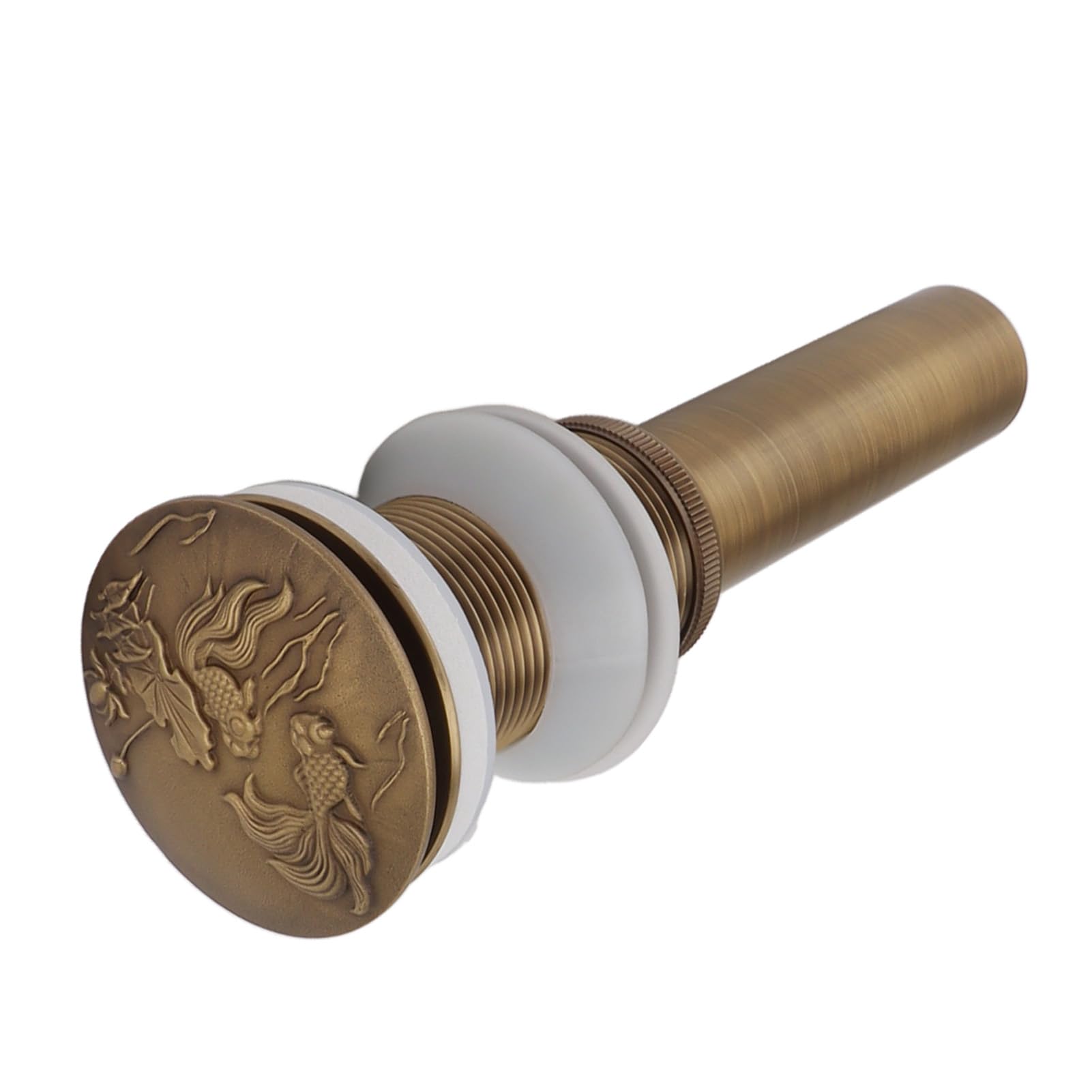 Tous les cuivre pop-up Évier drain Premium antique conception de cuisine de cuisine de salle de bain drain d'évier de salle de bain non fuite de drainage rapide stable dura (Sans trou)