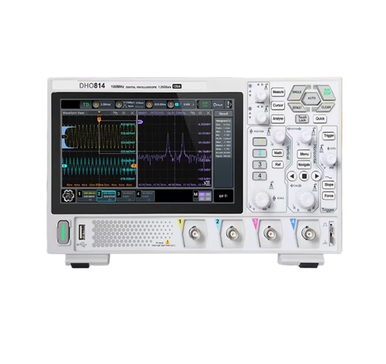 Osciloscopio digital de cuatro canales DHO814 100MHz 25Mpts