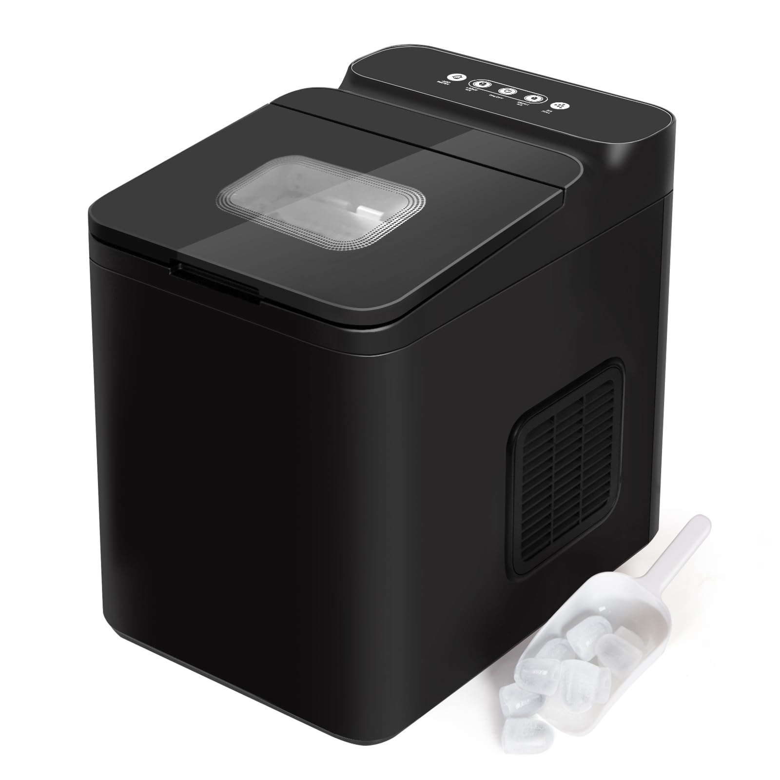 Todeco Machine à Glaçons pour la Maison, Capacité de 1,5L, 2 tailles de glaçons, 12kg en 24h, 9 Glaçons en 6-10 Minutes, Autonettoyant Machine à Glaçons, pour la Maison, la Cuisine et les Fêtes
