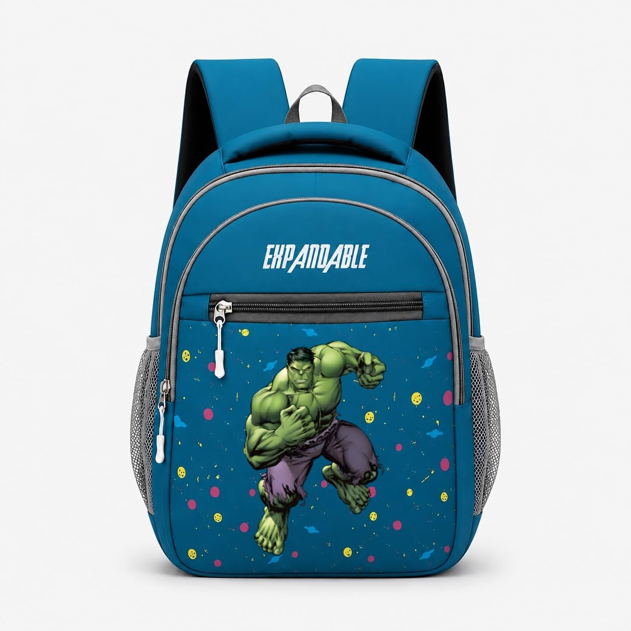 expandable Kids School Backpack for Boys – Marvel Hulk Superhero Space Theme – Large Capacity Blue Bookbag with Padded Straps for Elementary & Primary School Kids-picture-34
