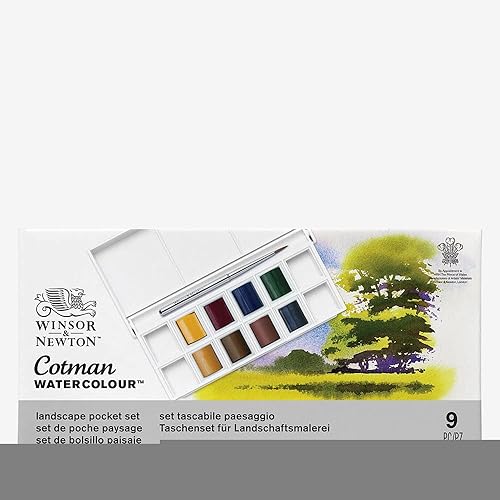 Vista 54 de Winsor & Newton - Cotman - Juego de acuarelas, 12 medias pastillas y pincel Juego de 6 tubos 0.3 fl oz