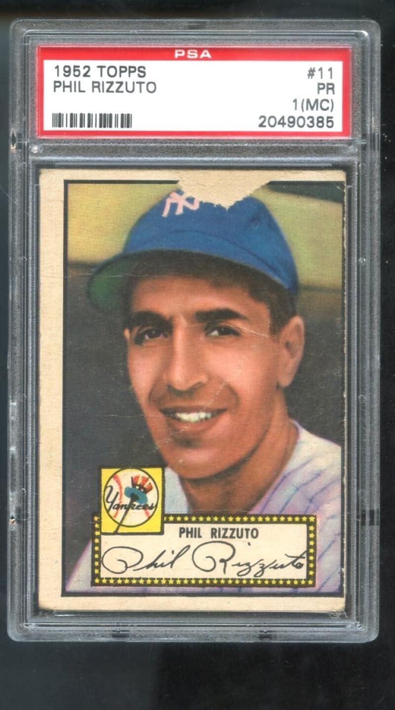 1952 Topps #11 Phil Rizzuto PSA 1 (MC) Graded Baseball Card New York Yankees Red