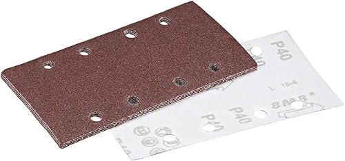 Miniatura 7 de uxcell 320 Grit 1/3 Lijadora Lijadora Papel de lija Almohadillas de Gancho y Bucle 8 Agujeros 5pcs