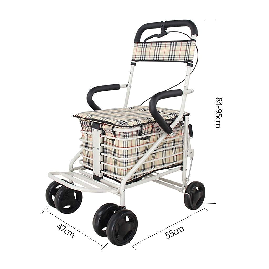 Chodziki, rollatory/chodziki Walker Rollator/Walker Rollator na zakupy/Walker Rollator z siedzeniem Lekki - poślizg Wózek na zakupy w podeszłym wieku Składany wózek Stary człowiek z kółkami z
