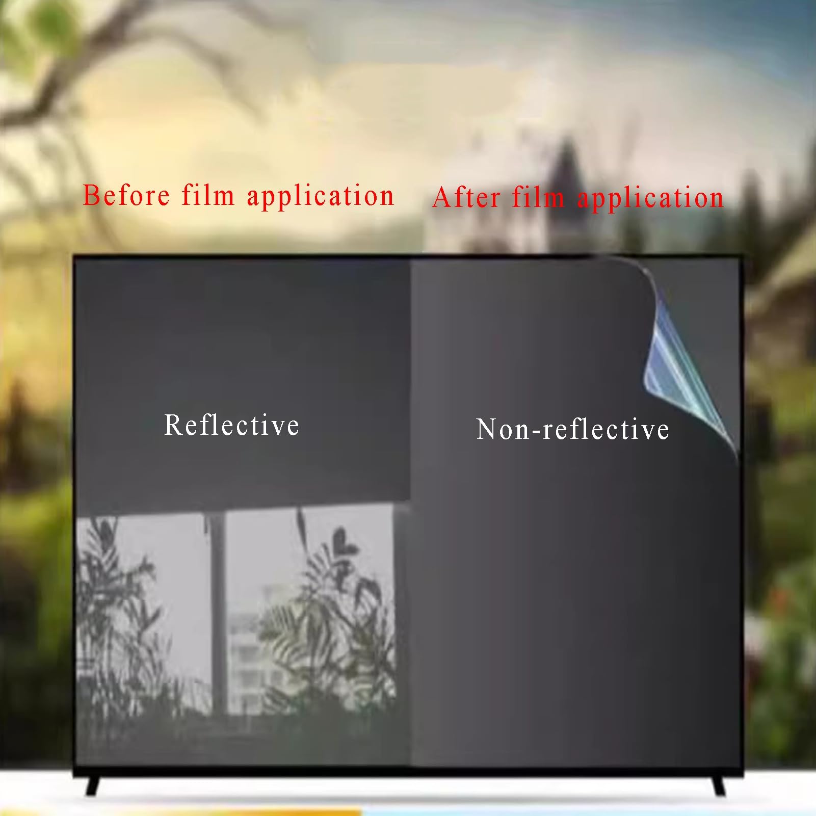 Opaco TV Pellicola Protettiva, Anti-Luce Blu Antiriflesso Antipolvere Filtro AntiGraffio Protettori Schermo per Display LCD da Esterno O Interno(40 inch 886x498mm)