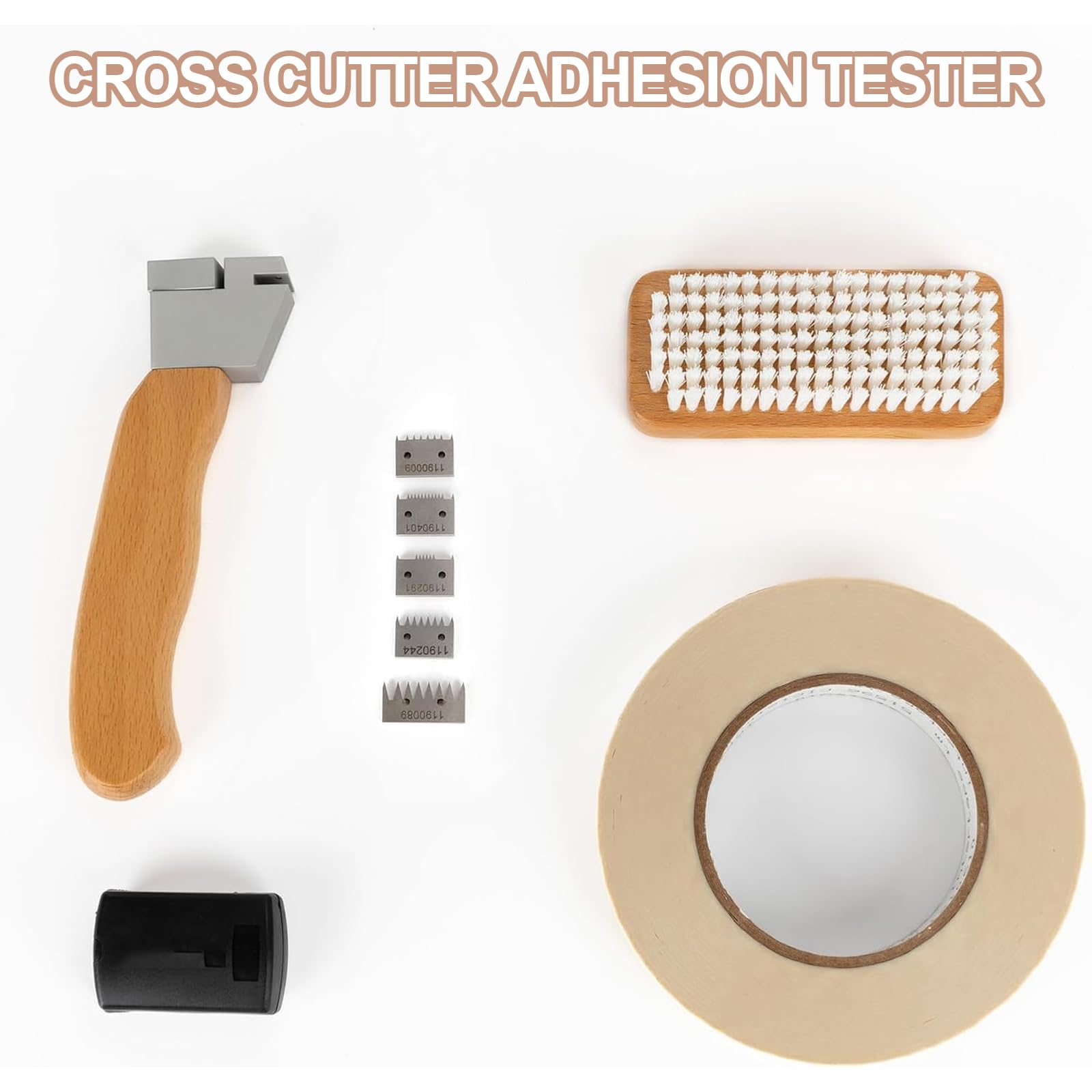 Tester przyczepności do cięcia krzyżowego, ręczny wykrywacz powierzchni lakieru, 6 zębów, ostrze 2 mm, mini szkło powiększające, zestaw testera cięcia krzyżowego do wykończenia natryskowego