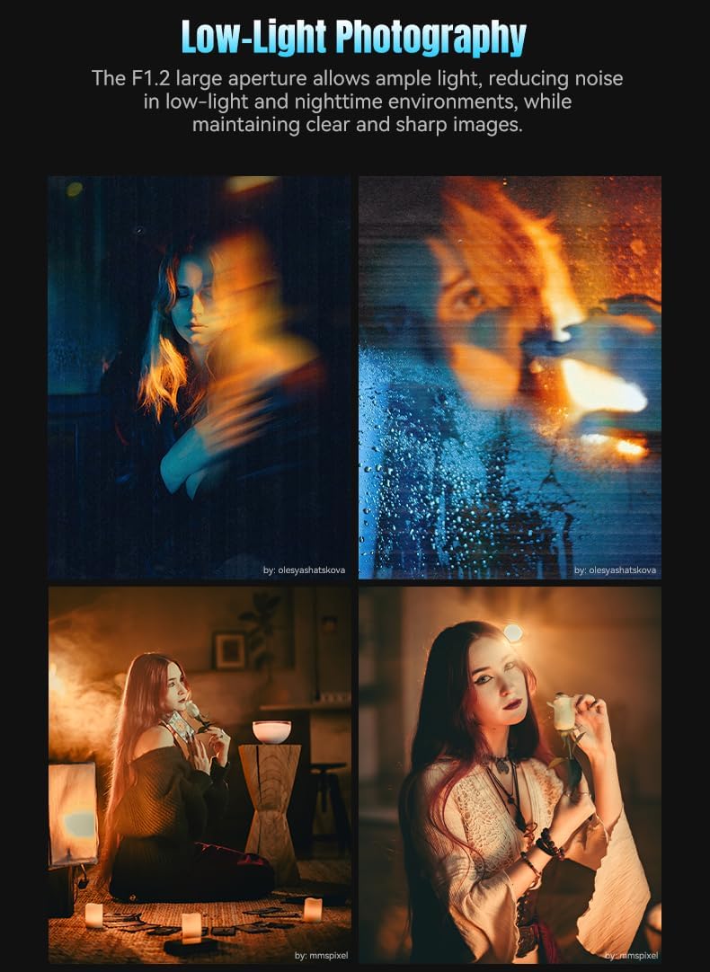 7artisans 50mm F1.2 APS-C Manual Focus Lens for MFT Mount Cameras M43 EPM1 EPM2 EPL1 EPL2 EPL3 EPL5 EPL6 EPL7 EPL8 EPL9 E-P1 E-P2 E-P3 E-P5 E-P6 E-M1 E-M5 E-M10 E-M10II E-M10III Pen-F