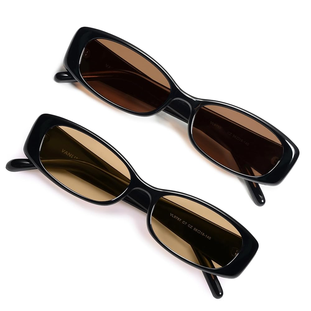 サングラス RECTANGULAR SUNGLASSES Amazon.com: VANLINKER 2 Pack Trendy Small Polarized