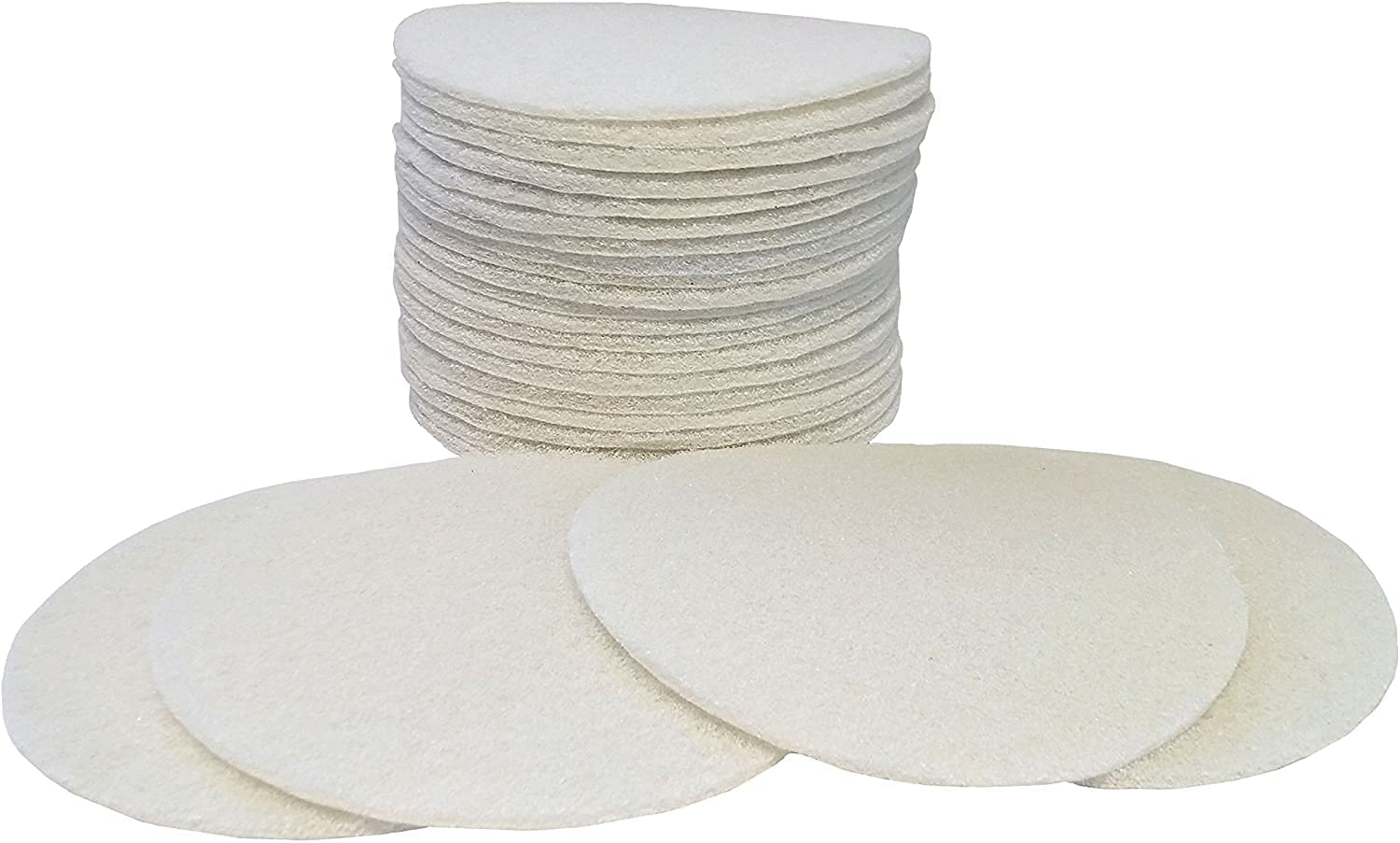 Starcke Scouring Pads, 5 inch 50 Pack Sanding Pads, White Automotive Sandpaper for Automotive Paint & Paint Supplies, Non Abrasive Auto Body Supplies, Nylon Surface Conditioning Scuff Pad