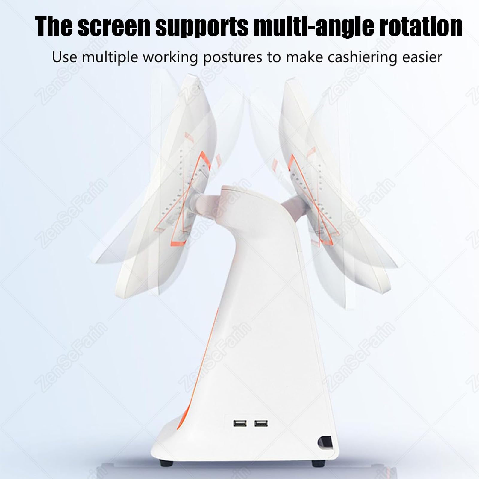 Caja Registradora Electrónica con 15.6" Pantalla Táctil, 8GB RAM, 128G SSD, Módulo WiFi E Impresora Térmica, Caja Registradora Inteligente para Restaurantes Y Tiendas White