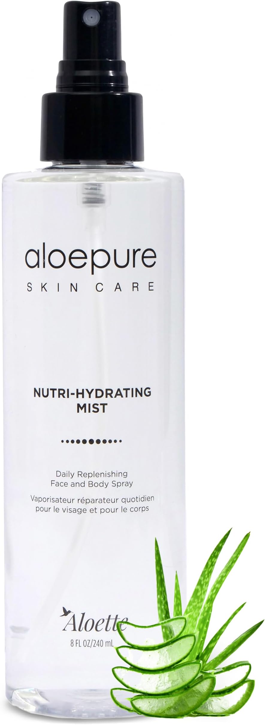 - Aloette Nutri-Hydrating Mist After Sun Spray – Aloe Vera Facial & Body Mist with Silk Amino Acids, Vitamins A, E, C & B5 – Hydrating Face, Neck & Skin Spray for a Glowing Complexion – 8oz
