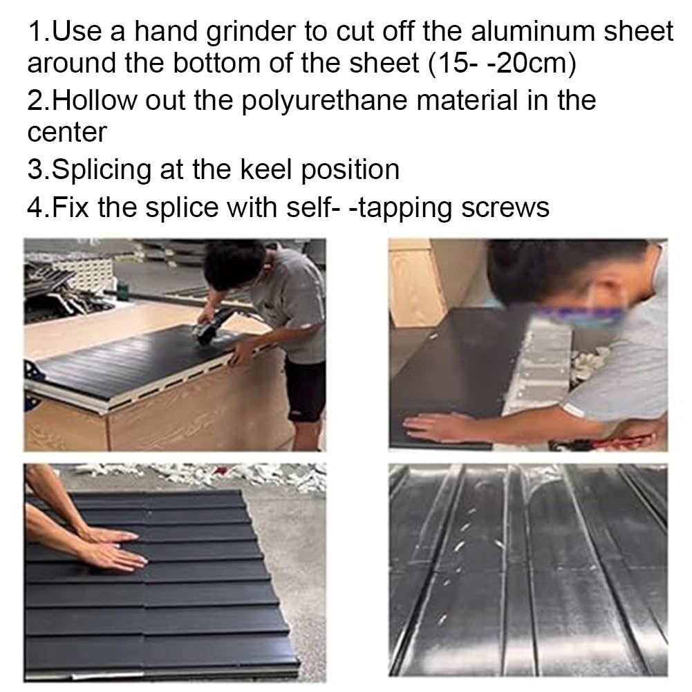Blachy dachowe ze stopu aluminium, izolowane panele faliste z wypełnieniem z poliwęglanu do szklarni i pawilonów 1,7 cm zadaszenia szare 13 x 120 cm