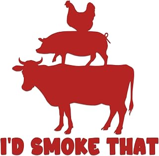 I'd Smoke that Sticker Vinyl Decal Notebook Car Laptop 5.5" x 5.5" (Red)