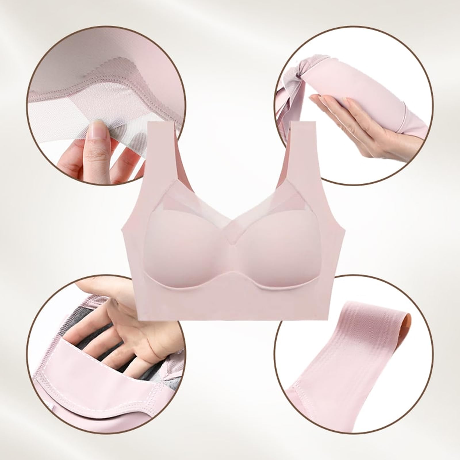 Brasier sin costuras para mujer, talla grande, para la espalda, sin costuras, sin costuras, para dormir, para deporte todos los días