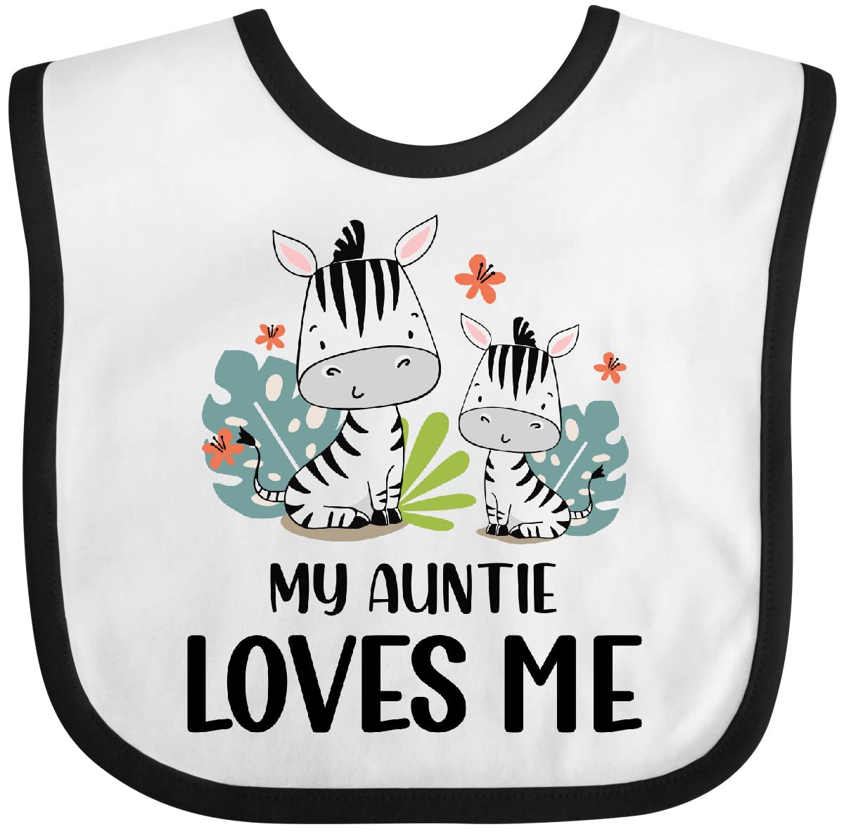 inktastic Zebra My Auntie Loves Me Baby Bib