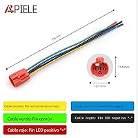 Vista 4 de APIELE - Interruptor de botón de encendido de pestillo de 16mm, 12 V CC, carcasa negra con cabeza de ojo de ángel LED para orificio de montaje