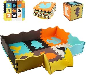deAO 25-teilige Puzzlematte Baby Kinder Eva Foam Krabbelmatte Tragbare