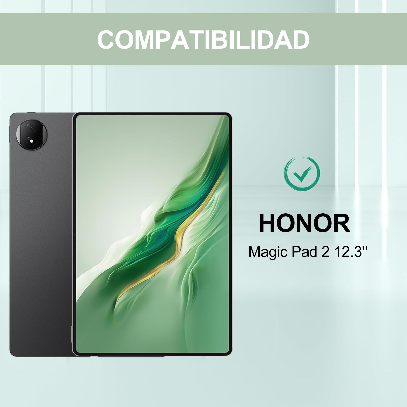 FOGARI Teclado con Touchpad para Honor Magic Pad 2 12.3" 2024 | Funda para Honor Magic Pad 2 con Español Ñ Teclado Retroiluminado Desmontable Inalámbrica para Honor Magic Pad 2 2024, Negro