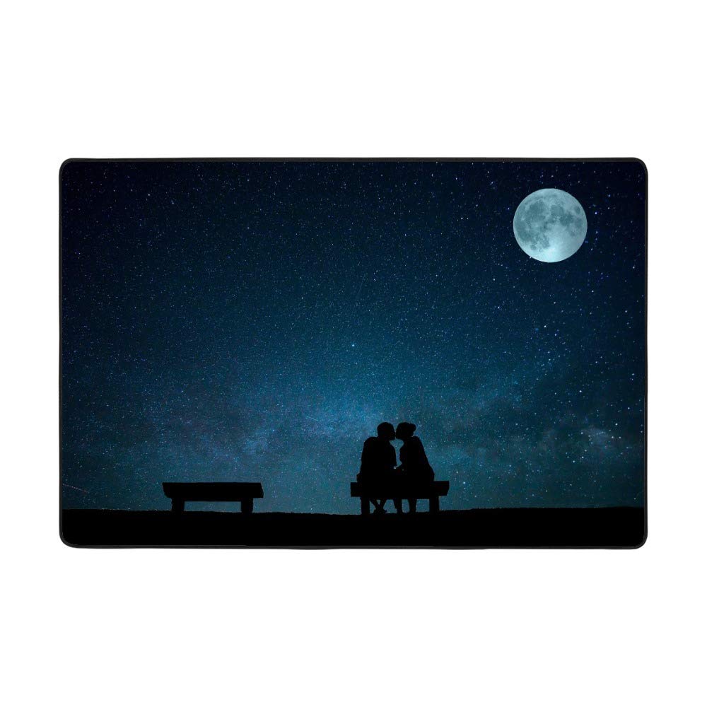 Tapis Nuit Étoile Ruchen en velours corail de salon mesurant 160x122cm