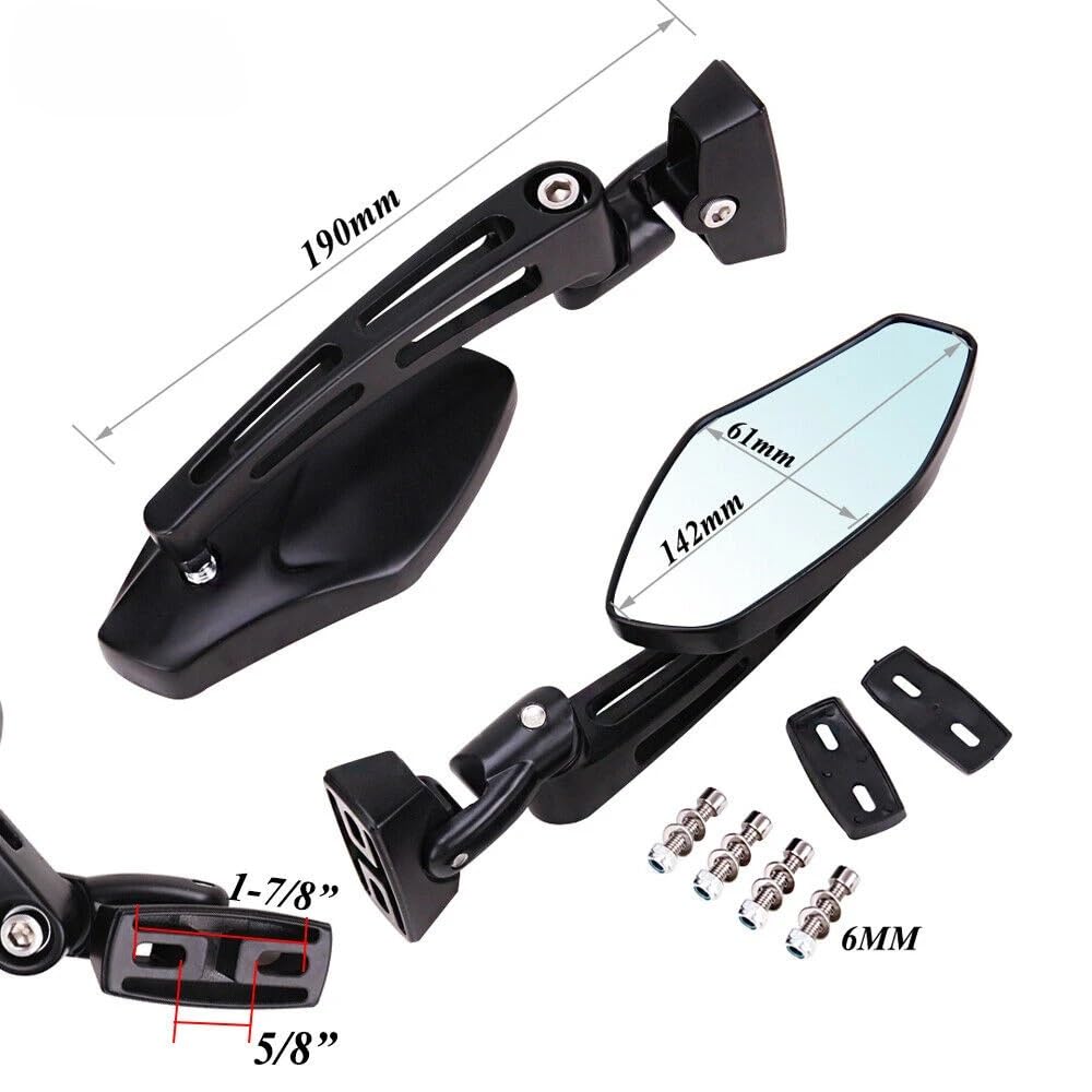 Espejos de extremo de manillar moto Retrovisores M Compatible Con FZ1 FZR YZF 600 R R1 R6 R6S 1000 2 Uds Espejos Retrovisores De Carreras Para Motocicletas Modificación De Motor