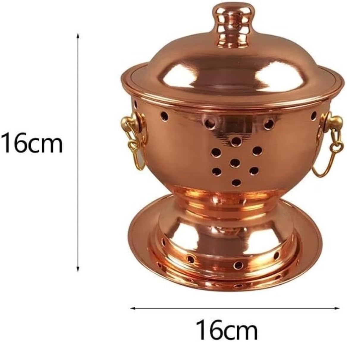 Copper hot Pot， Chinese Alcohol Stove Copper Hot Pot Single Hot Pot Kitchen Utensils Suitable for Friends Chinese Hot Pot,A-16 * 16cm