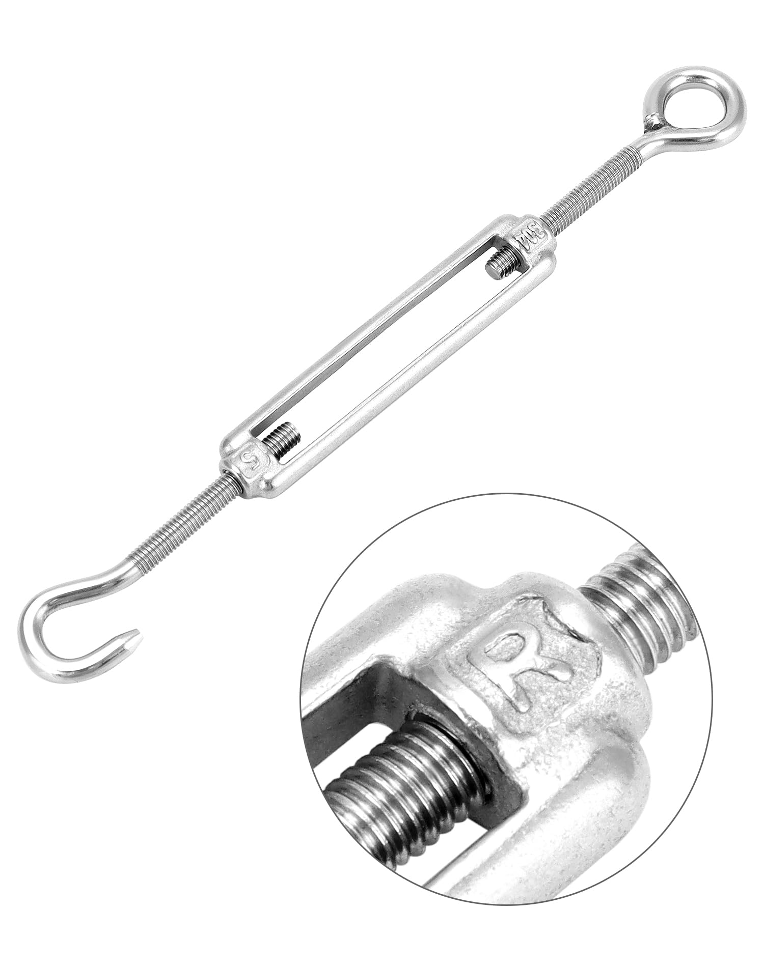 PHITUODA 5pcs M4 Stainless Steel 304 Eye & Eye Turnbuckles Adjustable - View #6