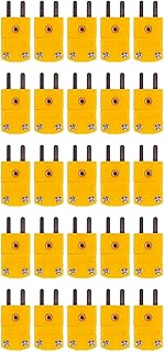 Sxmrmnx 25 conectores termopar de circuitos RTD tipo K con sensor de temperatura, color amarillo