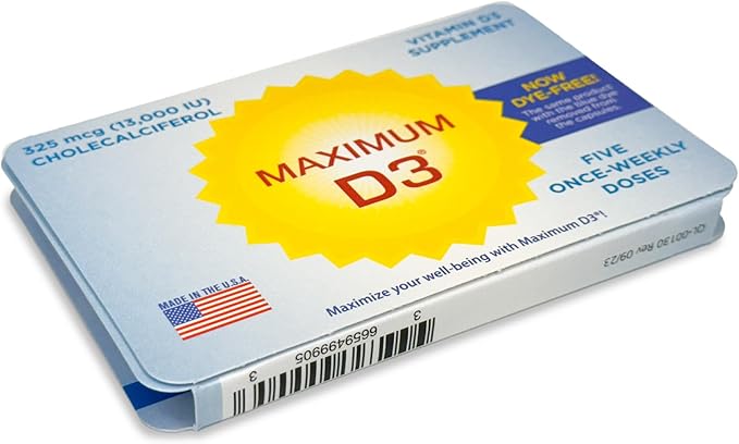 Maximum D3 Vitamina D3 5000 IU 5 Cápsulas Suplemento Semanal miniatura 3