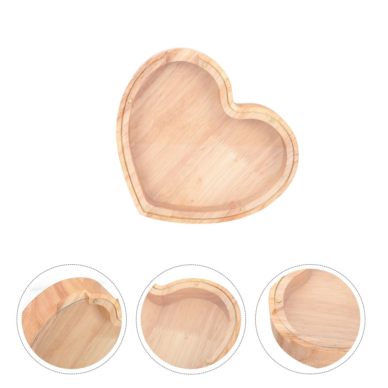 BESTonZON Creative Heart Shaped Piggy Bank Saving Box Brown Decorative Money Box for Home Tabletop Ideal for Kids and Adults Savings and Decoration - Image 3