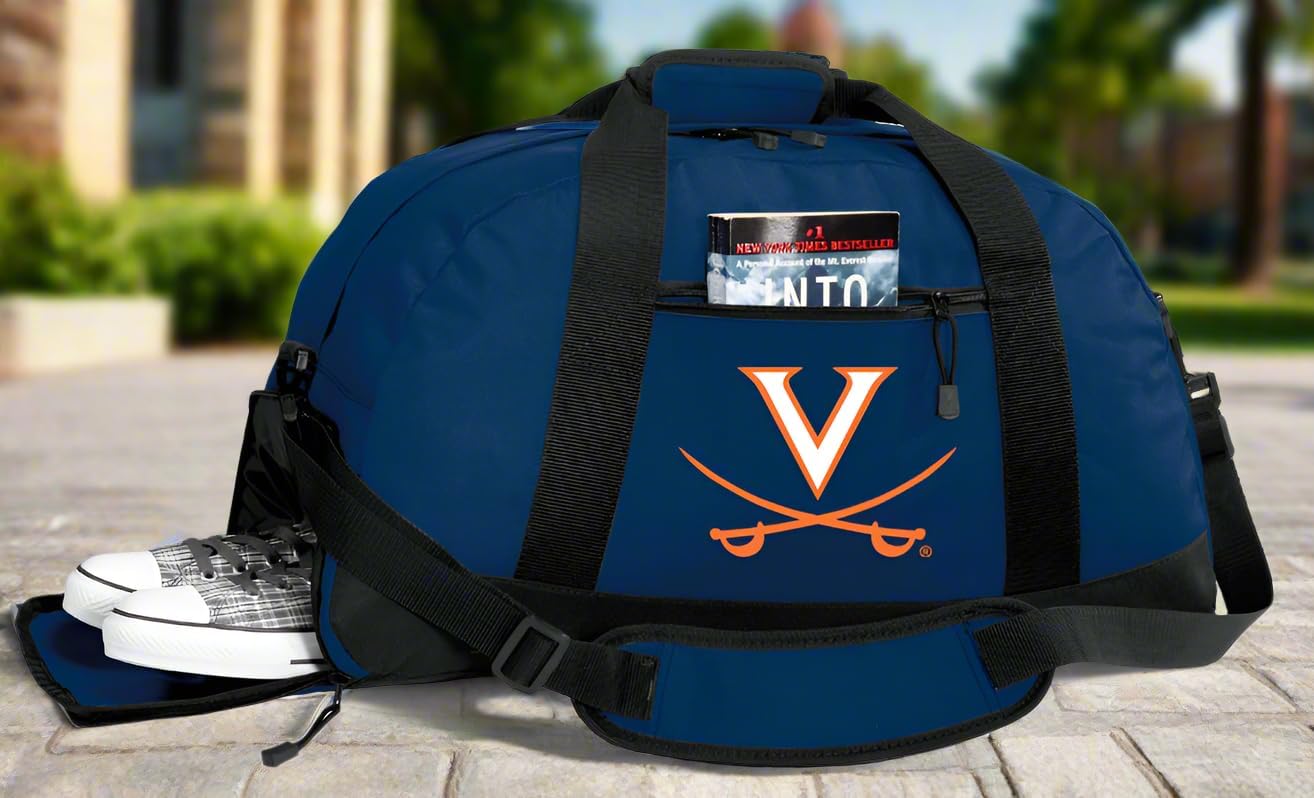 UVA Duffel Bag - University of Virginia Gym Bags w/SHOE POCKETS One Size