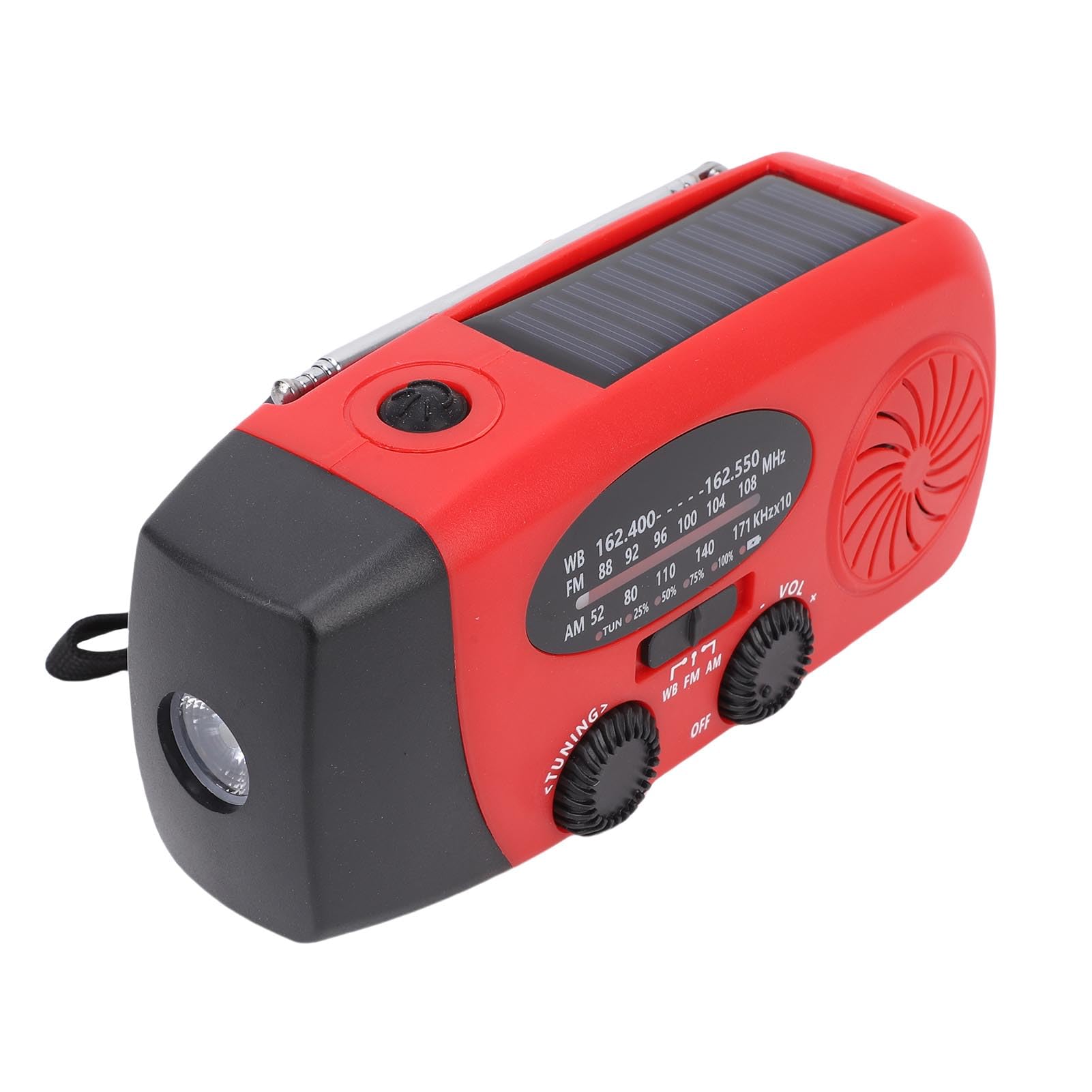 Radio météo à manivelle d'urgence AM FM NOAA Radio à manivelle Solaire avec Lampe de Poche LED Fonction SOS 6000 mAh (6000mah)