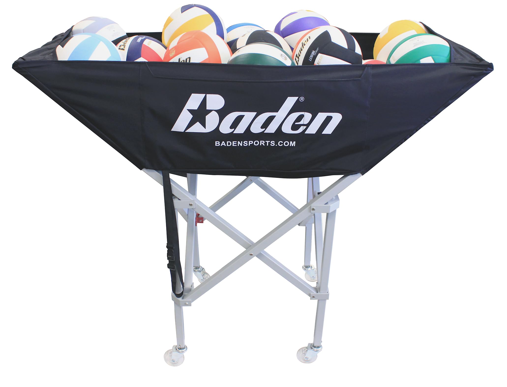 BadenCBC-200C Perfection Hammock Volleyball Cart | Durable Aluminum & Nylon Design for Easy Storage and Transport | Holds 30+ Volleyballs | Gunmetal Grey